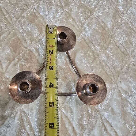 Ben Denmark Mid Century Silver Plate Candelabra Modern Candle Holder - Picture 5 of 9